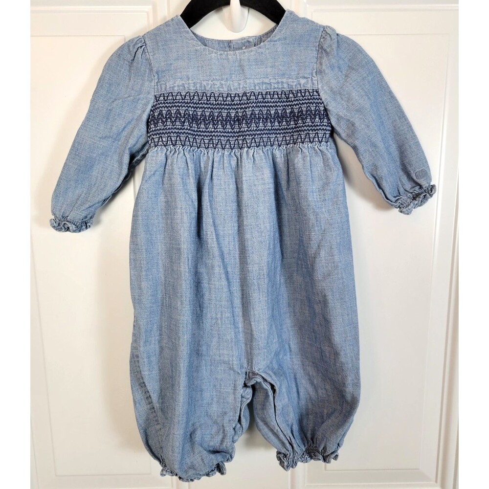Vintage Ralph Lauren Baby Romper Size 6M 100% Cotton Natural Fabric